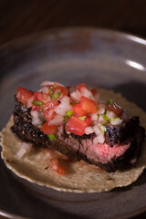 Beef taco with pico de gallo 