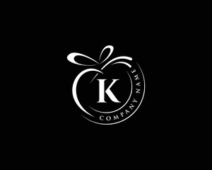 Abstract gift letter K logo design, vector K letter logo design, rounded style simple vector lettering logo design - obrazy, fototapety, plakaty