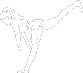 Fitness posture human figure illustration.
Vector sport silhouette. 