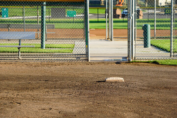 Empty baseball and softball field