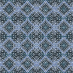 blue flora abstract seamless illustration pattern background, Fabric ikat ornament vintage decoration art.