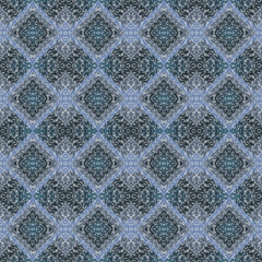 blue flora abstract seamless illustration pattern background, Fabric ikat ornament vintage decoration art.