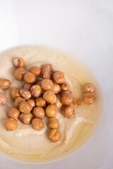 Detail of chickpeas hummus 