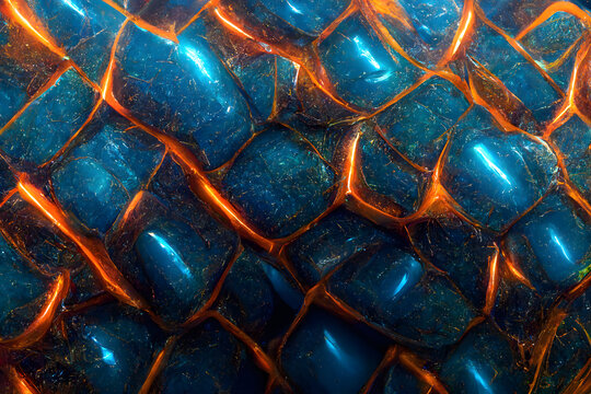 abstract teal-orange cyberpunk scale texture and background with diamond shaped pattern, neural network ai-generated art, picture produced wit ai in 2022