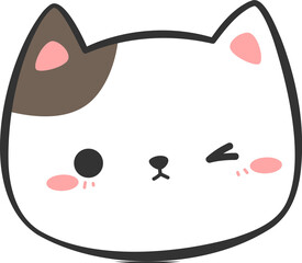 cute cat head cartoon element