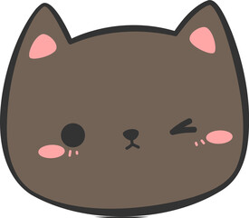 cute cat head cartoon element