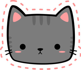 cute cat head cartoon element