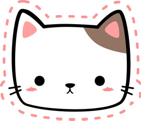 cute cat head cartoon element