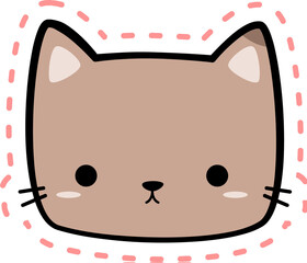 cute cat head cartoon element