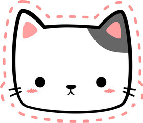 cute cat head cartoon element