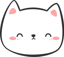 cute cat head cartoon element