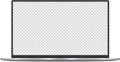 vector illustration of laptop isolated with transparent screen on white background