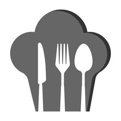 Cutlery fork spoon and plate. vector sketch. for sticker, decor, print. Cooking, cuisine logo. Icon and label for design menu restaurant or cafe. Lettering, calligraphy vector illustration