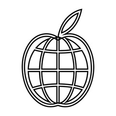 Apple, world, online education icon