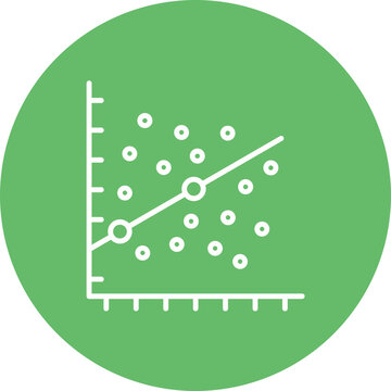 Scatter Plot Line Two Color Icon