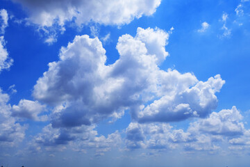 Naklejka na ściany i meble Blue sky and white cloud on a sunny day - skyscape & Cloudscape in Thailand