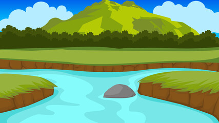 Mountain and river