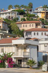 Fototapeta premium Low-rise houses located on a hill.