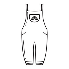 Rompers. Jumpsuit in doodle style. Vector illustration.