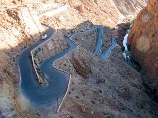 Top view of the serpentine at Dades Gorges