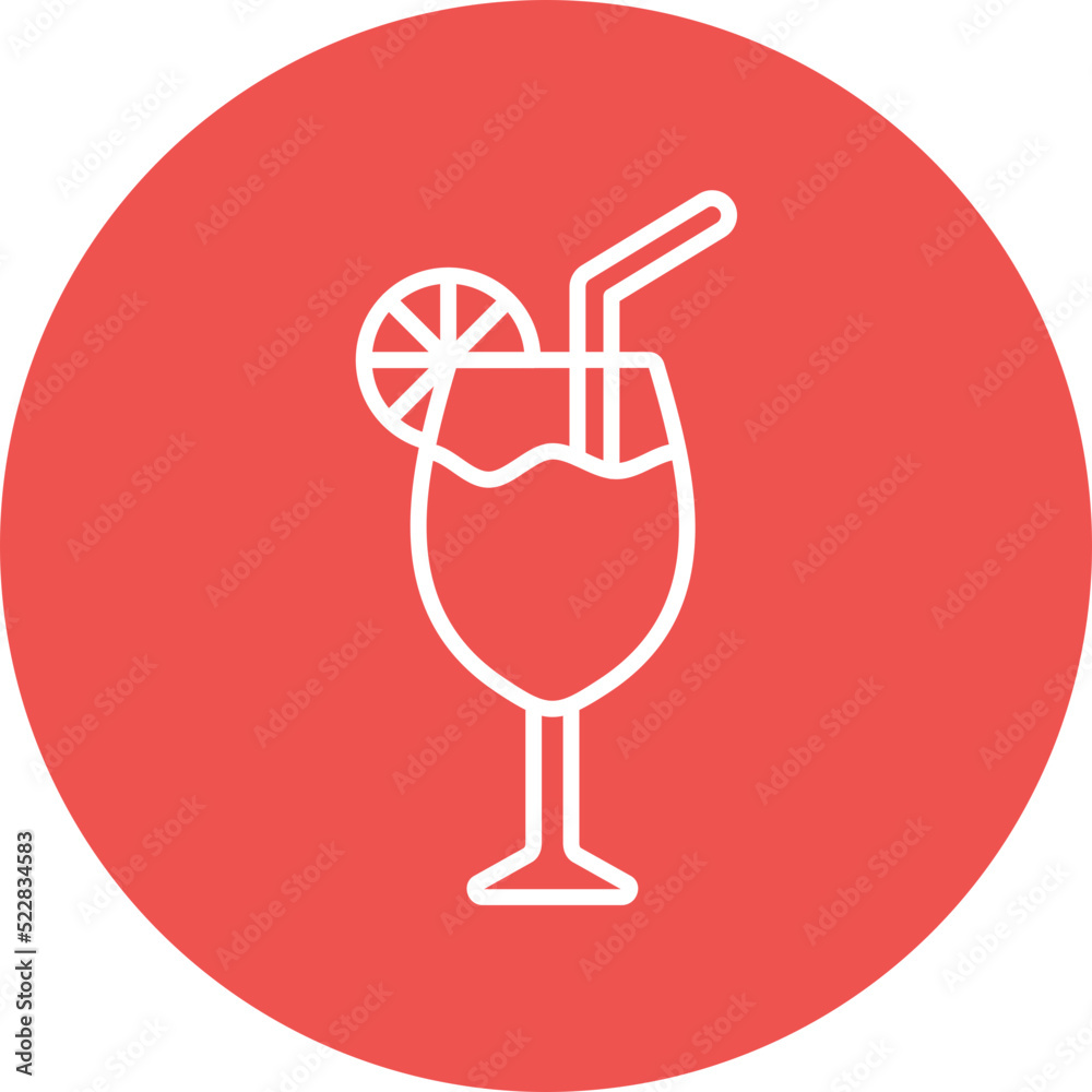 Sticker Cocktail Line Two Color Icon