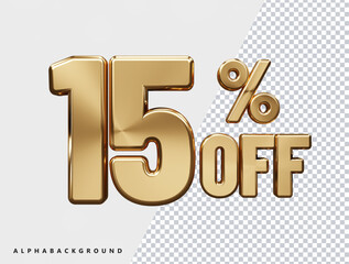 15% off text effect