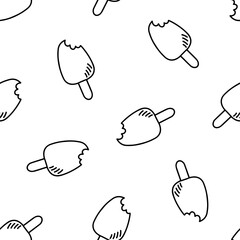 Seamless pattern with hand drawn ice creams
