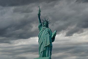 Statue of Liberty with a revolver