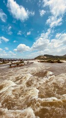 Water coming out from the dam