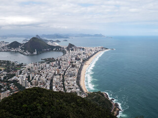 Panoramic view of Ipanema and Leblon from Dois Irmas mountain in Rio