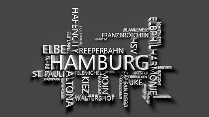 Fototapeta na wymiar Word cloud with Hamburg terms