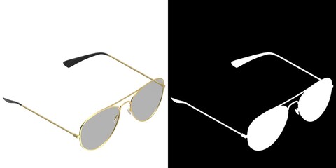3D rendering illustration of aviator style eyeglasses © Francesco Milanese
