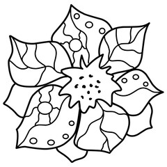 Decorative flower illustration. Hand-drawn doodles illustration.
Line art. Icon