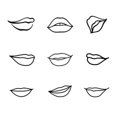 beautiful female lips set