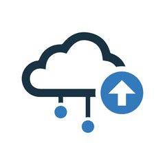 Cloud computing icon. Glyph style vector EPS.