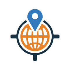 GEO targeting icon. Glyph style vector EPS.