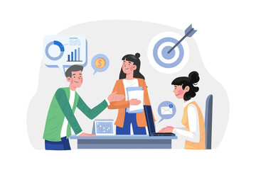 Business planning schedule Illustration concept on white background