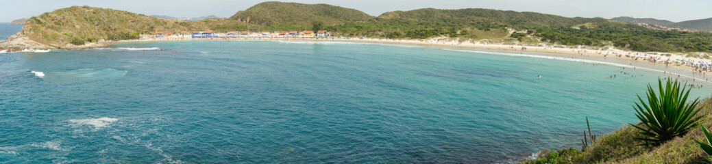 Fototapeta premium panoramic view of Conchas beach in Arraial do Cabo, Brazil, at summer day