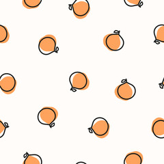 Seamless pattern with hand drawn oranges