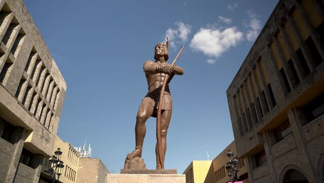 Statue of a native man 