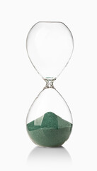 hourglasses with green sand