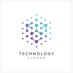 abstract hexagon technology logo for company business
