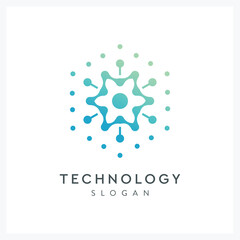 abstract hexagon technology logo for industry and company