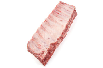 Raw Pork ribs, isolated on white background.