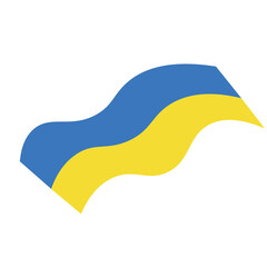 National flag of Ukraine on white background