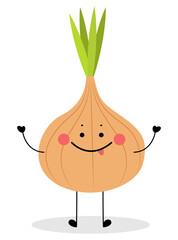 Funny onion on white background