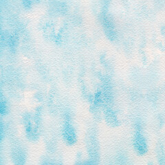 Abstract light blue watercolor hand-painted for background.