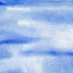 Abstract blue winter watercolor hand-painted for background.