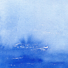Abstract blue winter watercolor hand-painted for background.
