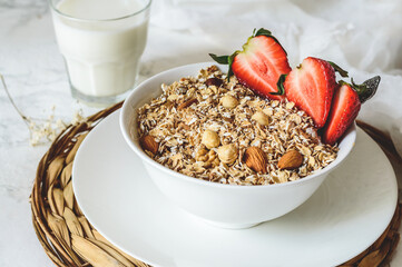 Muesli  a raw mix of rolled oats and nuts